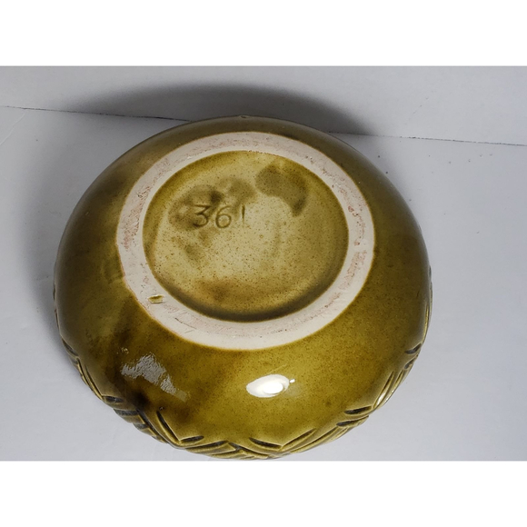 VTG Chic Olive Green Mid-Century McCoy Console Vase for Elegant Home Decor - Picture 7 of 7